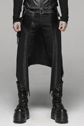 Ceinture à double couche en métal noir avec boucle pour jupe steampunk pour homme